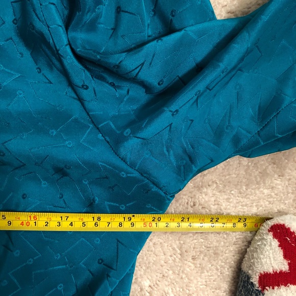 Vintage two piece teal blue skirt set - Picture 3 of 8